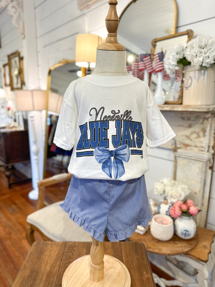 royal blue gingham ruffle shorts toddler 