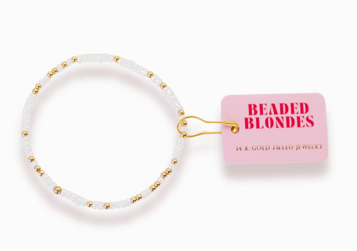 beaded blondes white sprinkle bracelet 