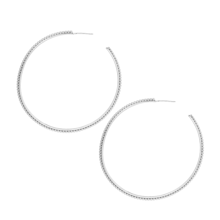 natalie wood large beaded hoop silver 