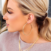 large gold plated hoop earring 