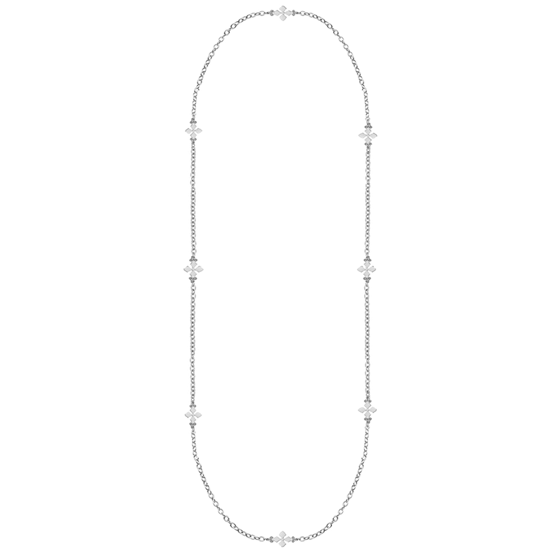 rhodium silver believer cross necklace 