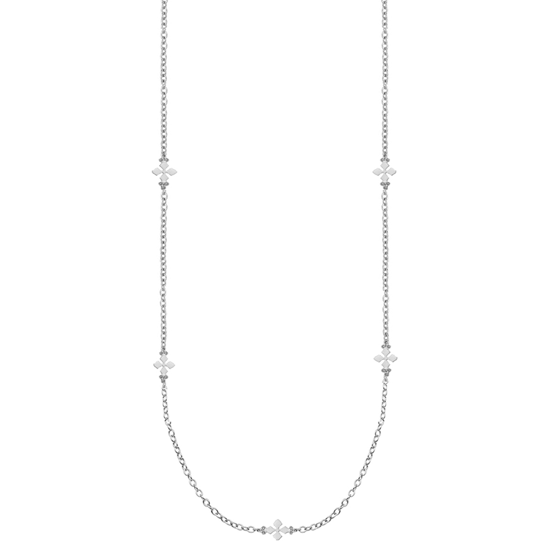 rhodium silver believer cross necklace 