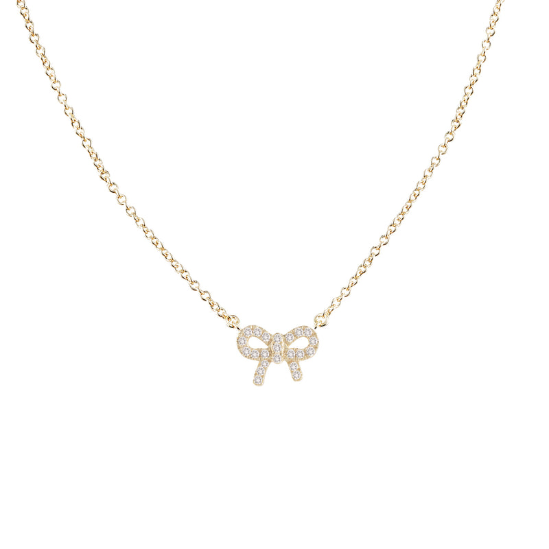 natalie wood design bow necklace gold 