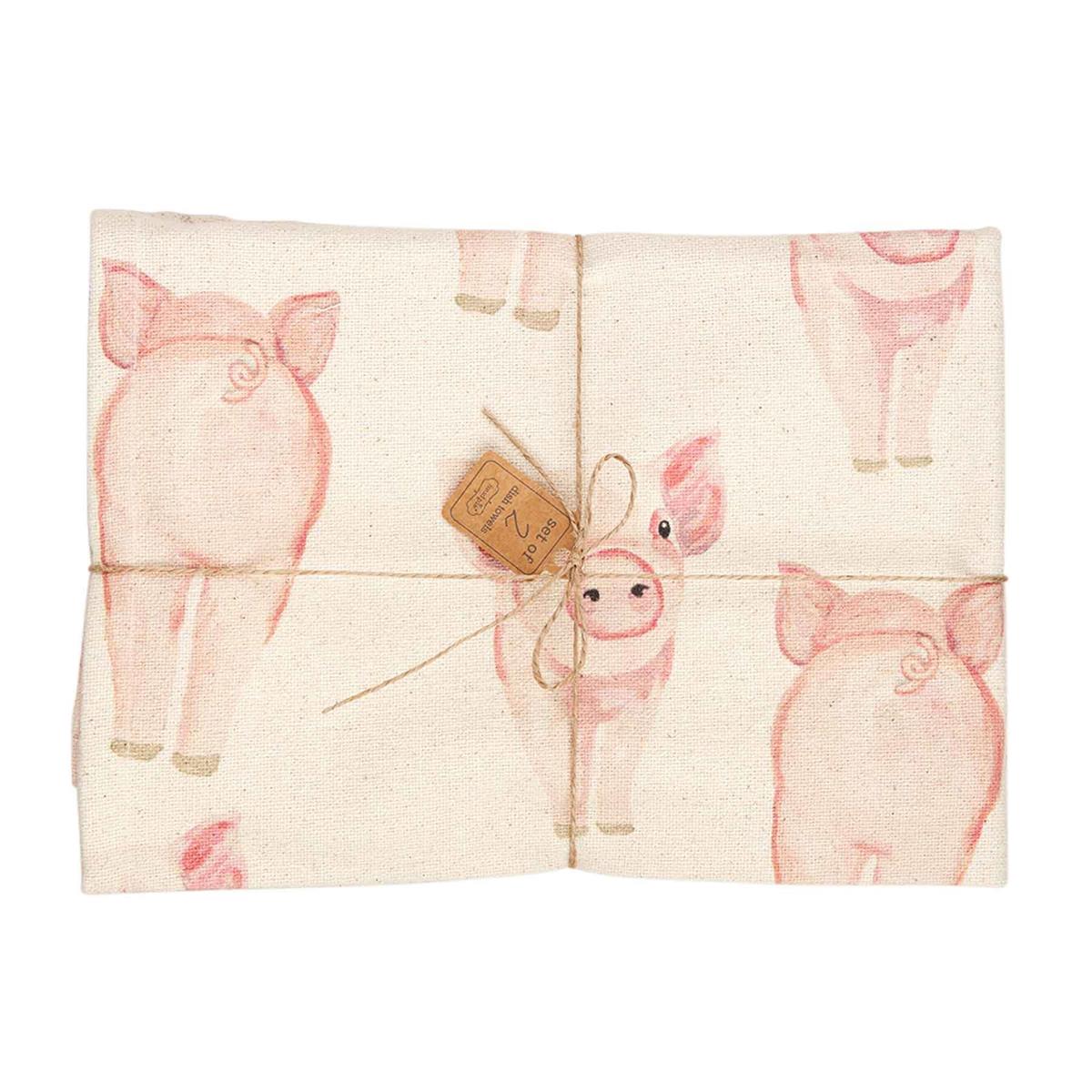 mud pie pig cotton hand towel set