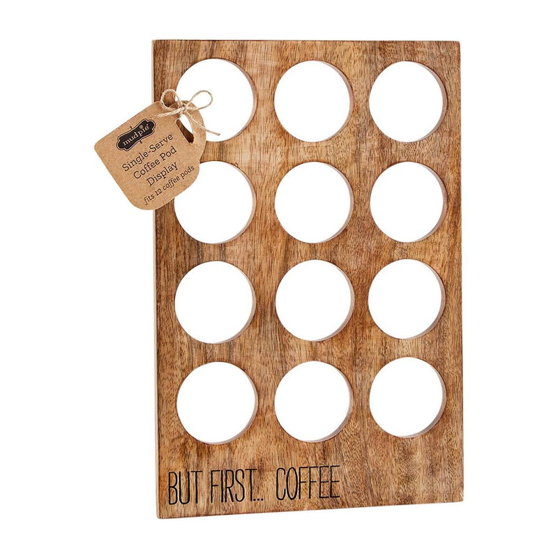 mango wood mud pie coffee pods stand