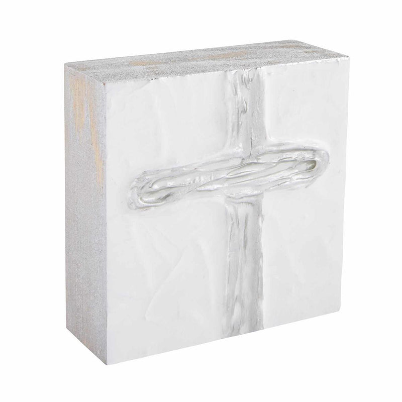 small silver square cross block