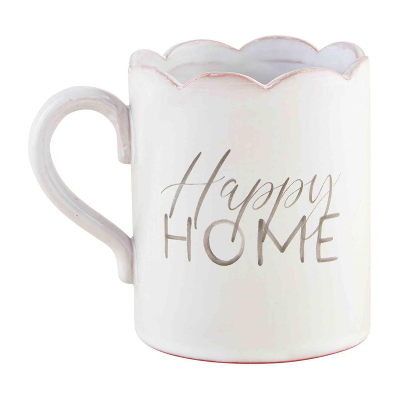 mud pie happy home scallop edge mug