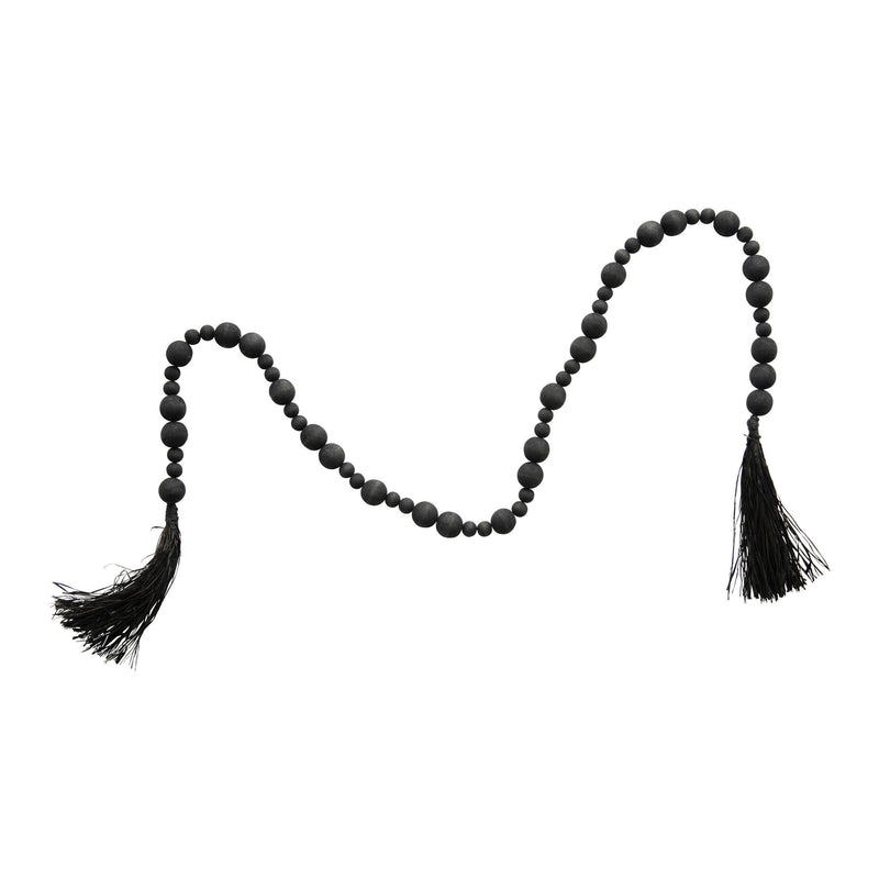 black wood garland beads