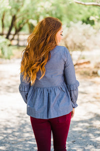layerz top nellie patchwork detail babydoll top