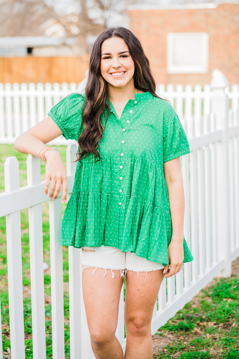 layerz clothing sarabeth top in green