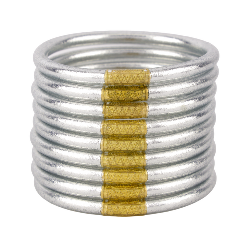 budhagirl silver bangle stack