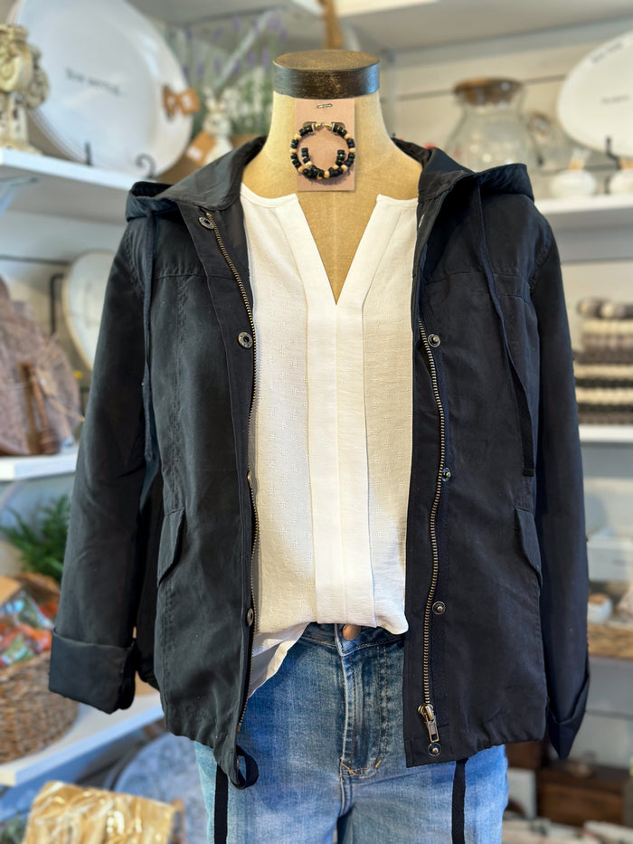 black light weight zipper jacket