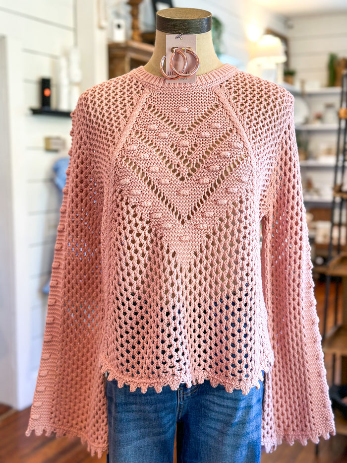 soft pink knit sweater another love