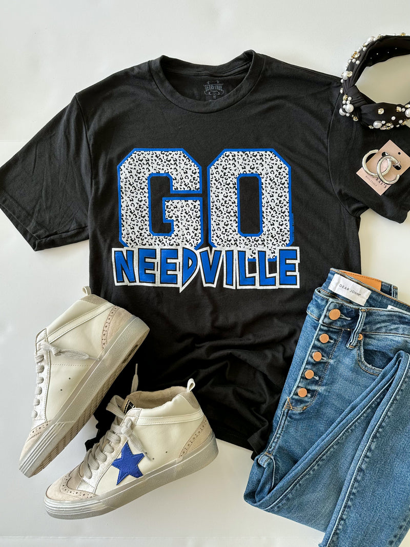 BLACK SHORT SLEEVE GO NEEDVILLE TEE