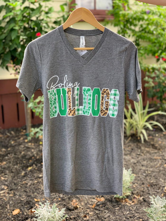 boling bulldogs patchwork tee