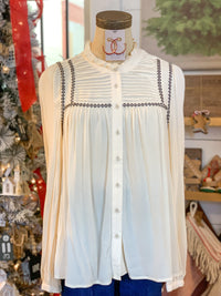 long sleeve cream dear john xenia top