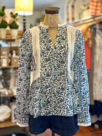dear john alexis top blue floral