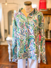 multi color green top