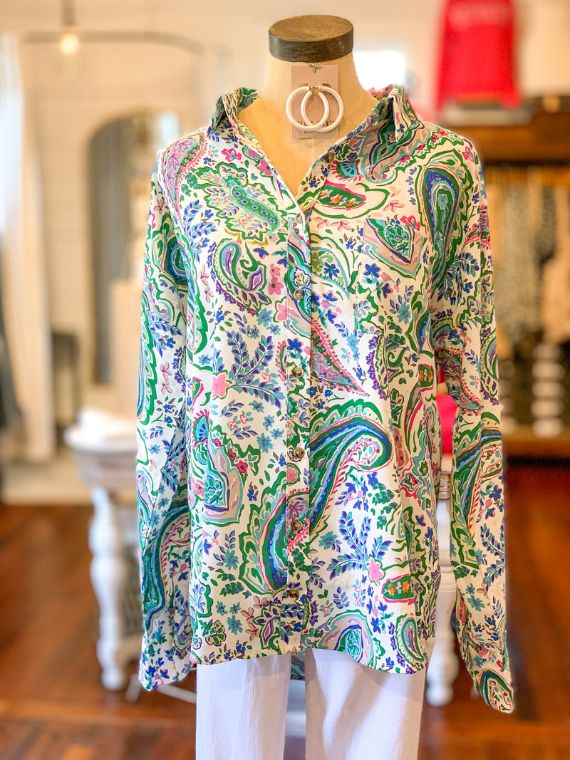 multi color green top