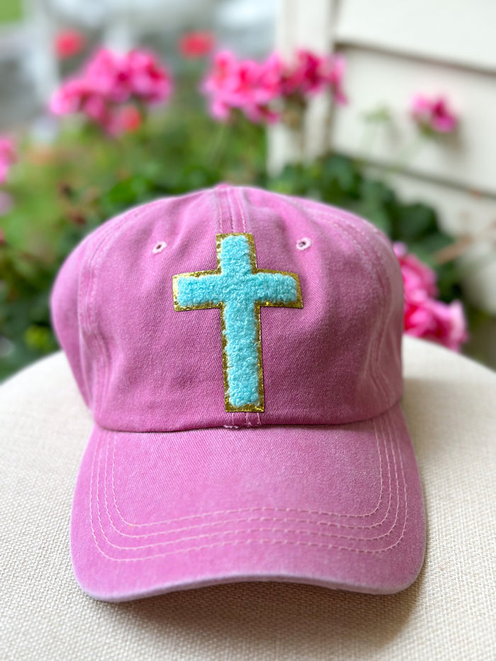 light pink cross hat from texas true threads