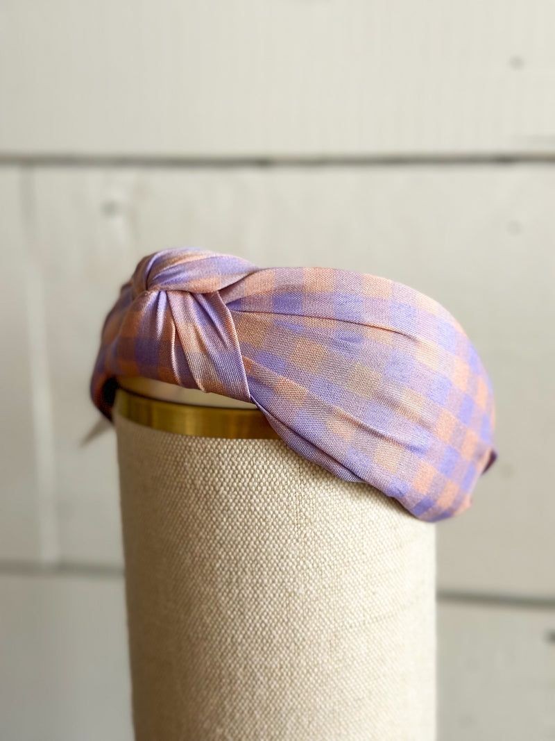 lilac purple and orange knotted headband