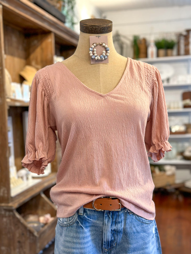 light pink roz top from another love
