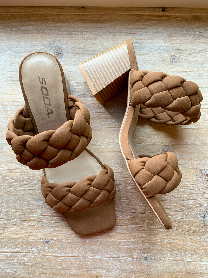 double strap braided heel 