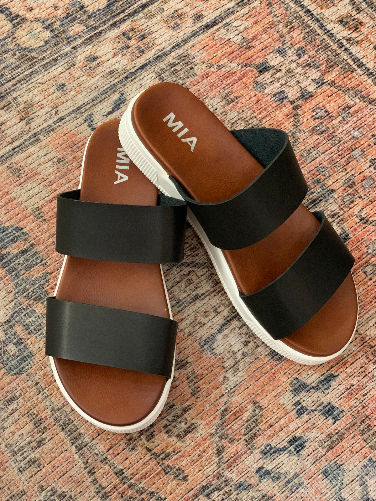 black mia saige sandal double strap