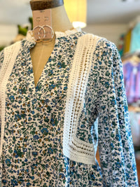 dear john alexis top blue floral