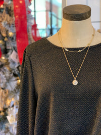 black and gold shimmer top
