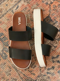 black mia double strap sandal