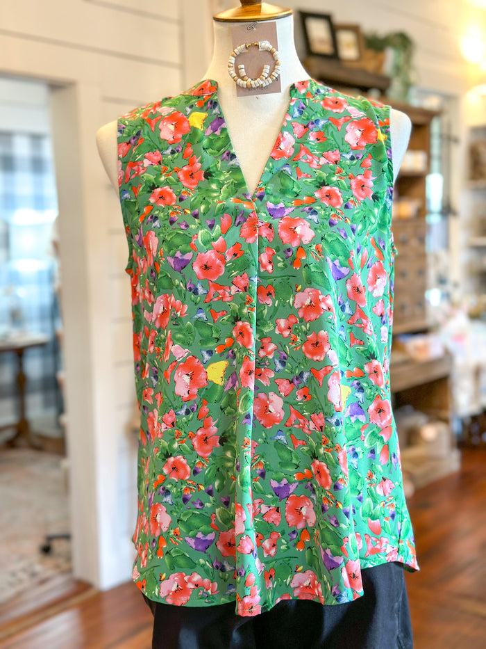 Amelia Green Print Top