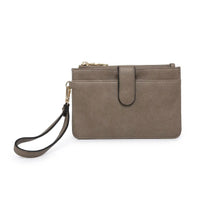 pearl wallet clutch outside chocolate